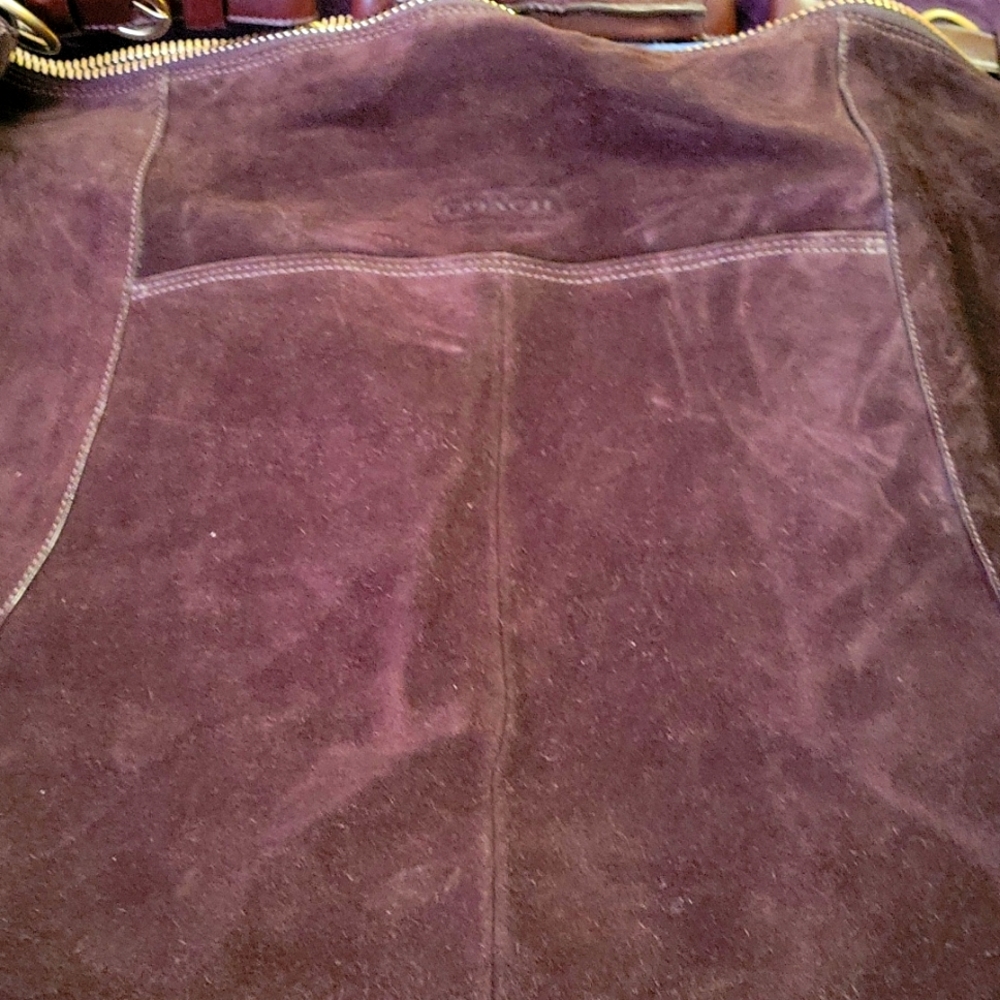 Large suede tote